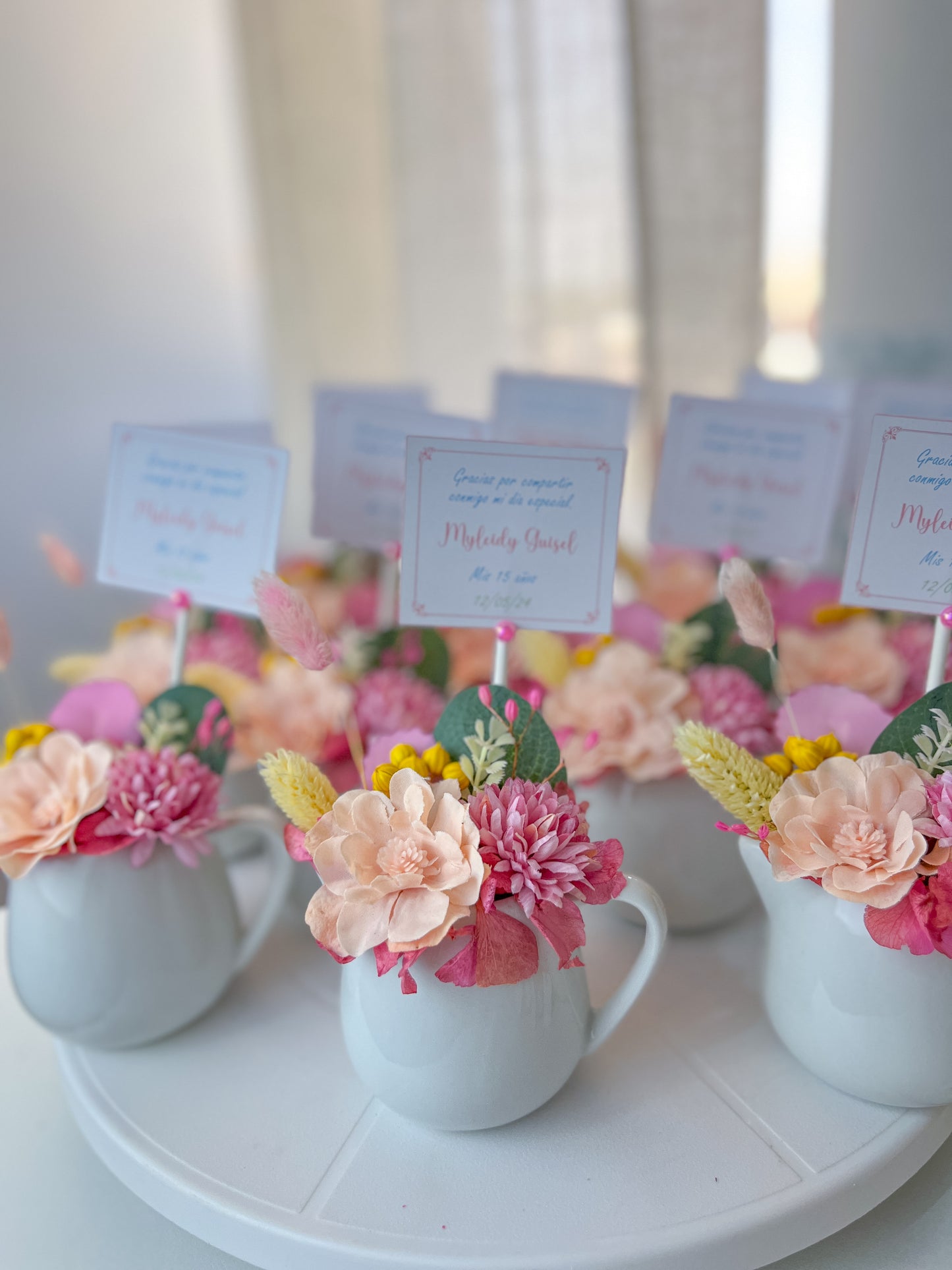 Recuerdito chic con flores eternas