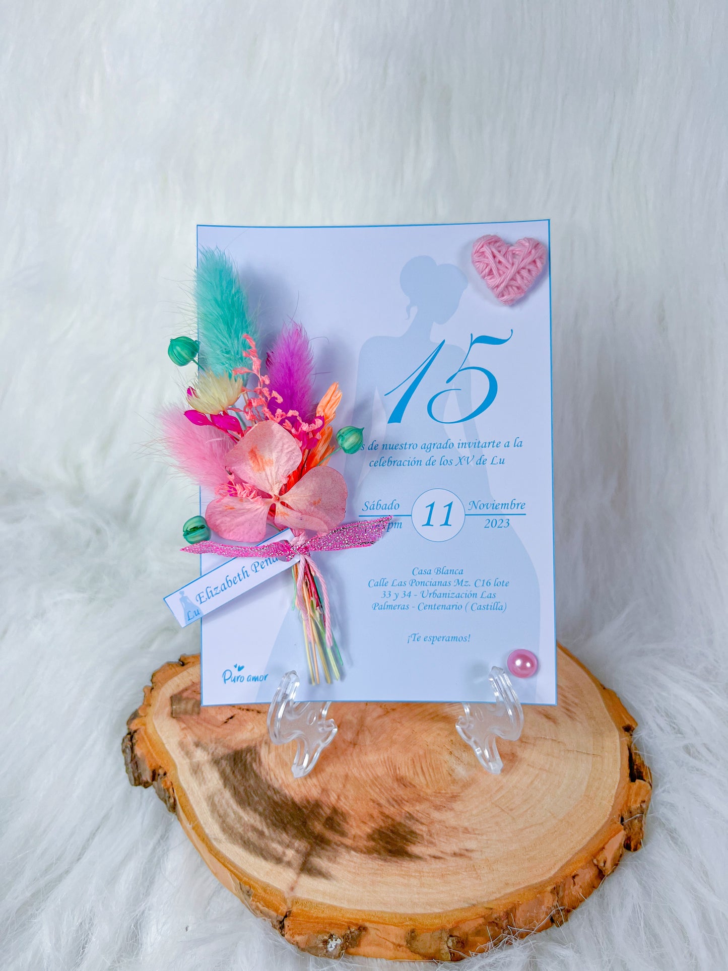 Tarjetas con flores eternas