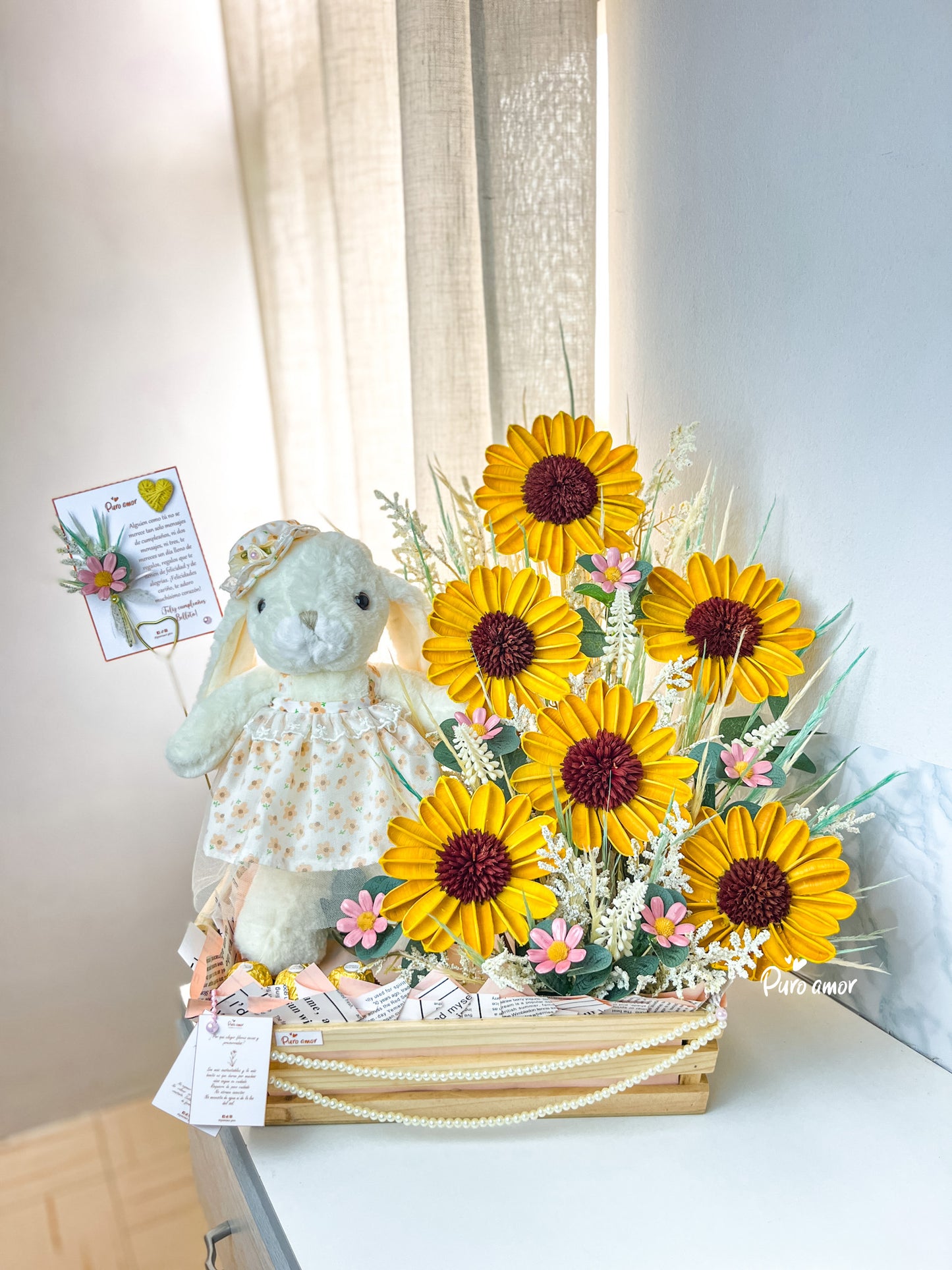 Canasta girasoles premium