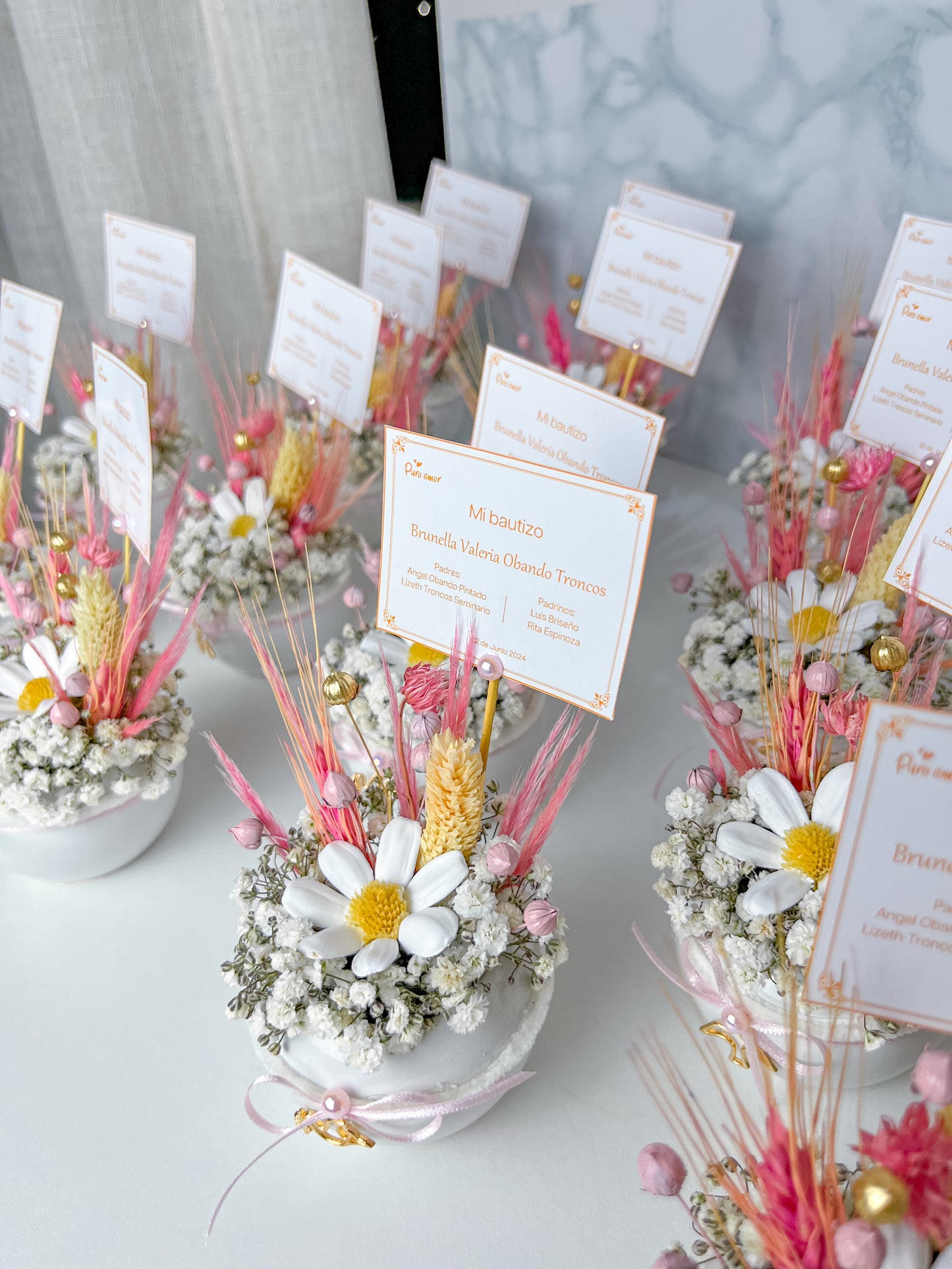 Recuerditos mini Chic en flores eternas personalizable