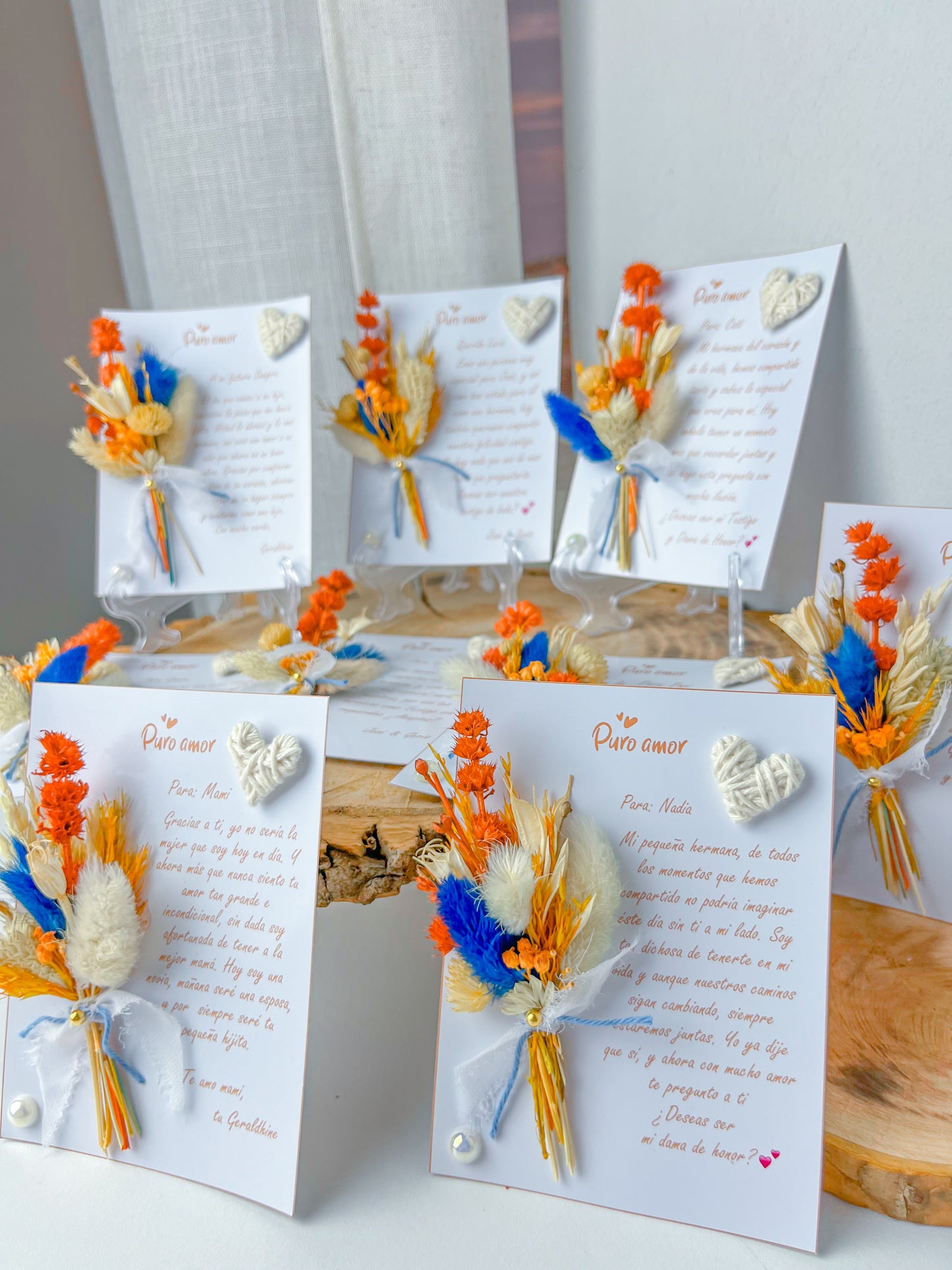 Tarjetas con flores eternas