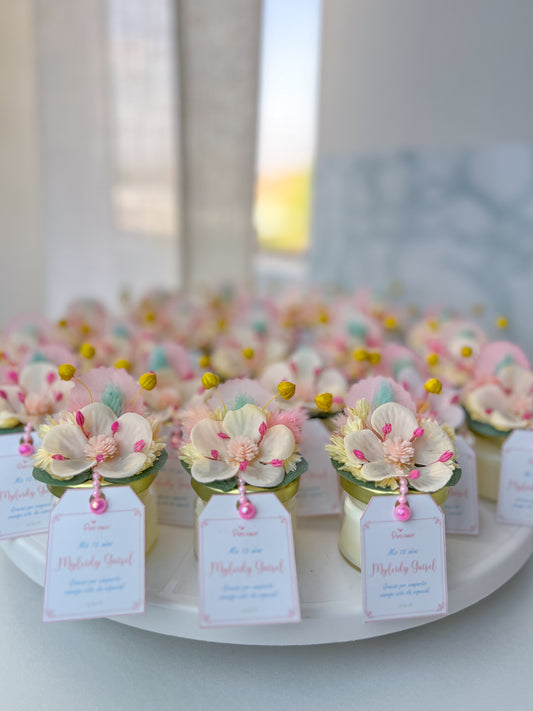 Velas de soya aromáticas personalizadas con flores eternas