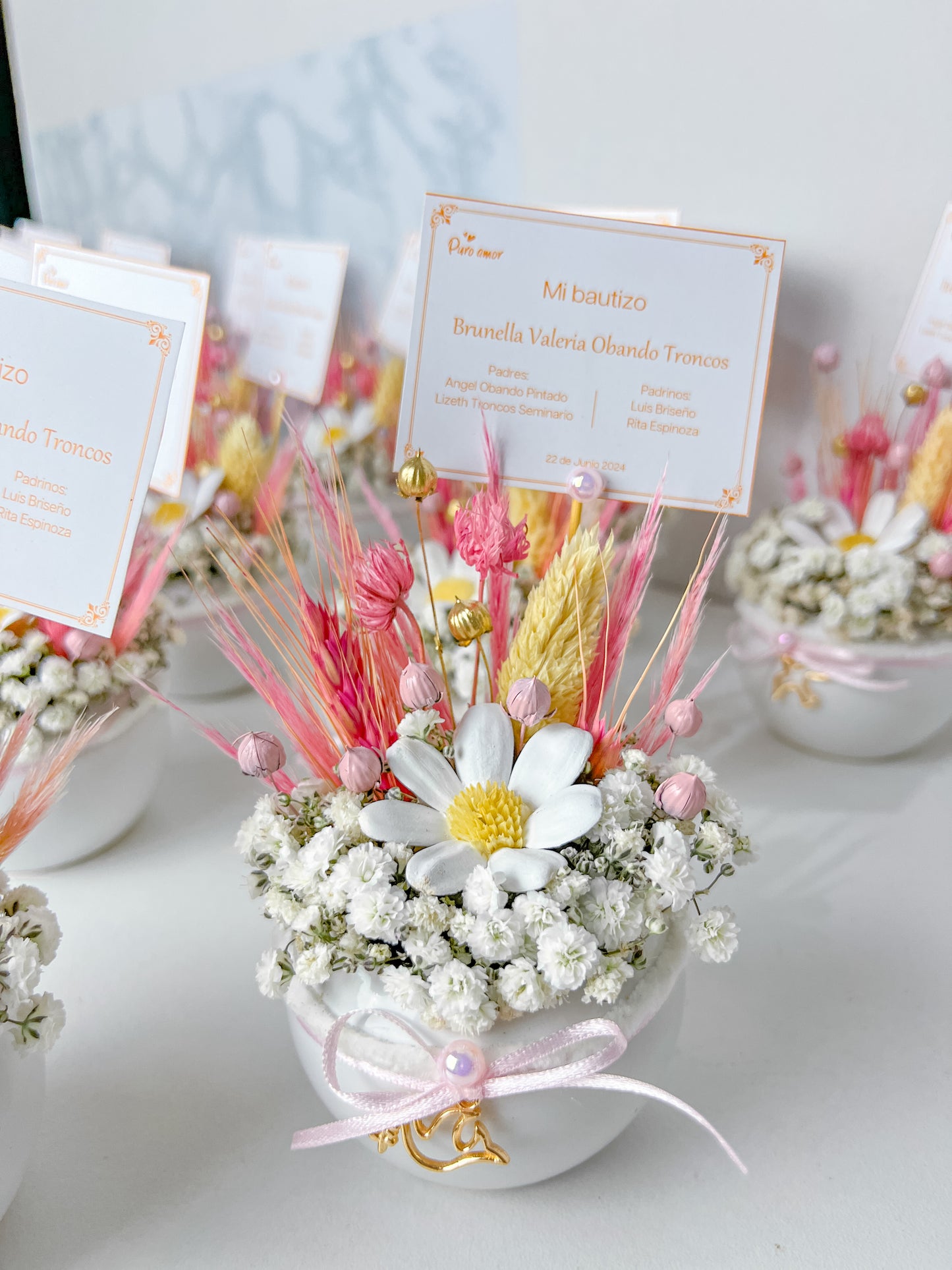 Recuerditos mini Chic en flores eternas personalizable