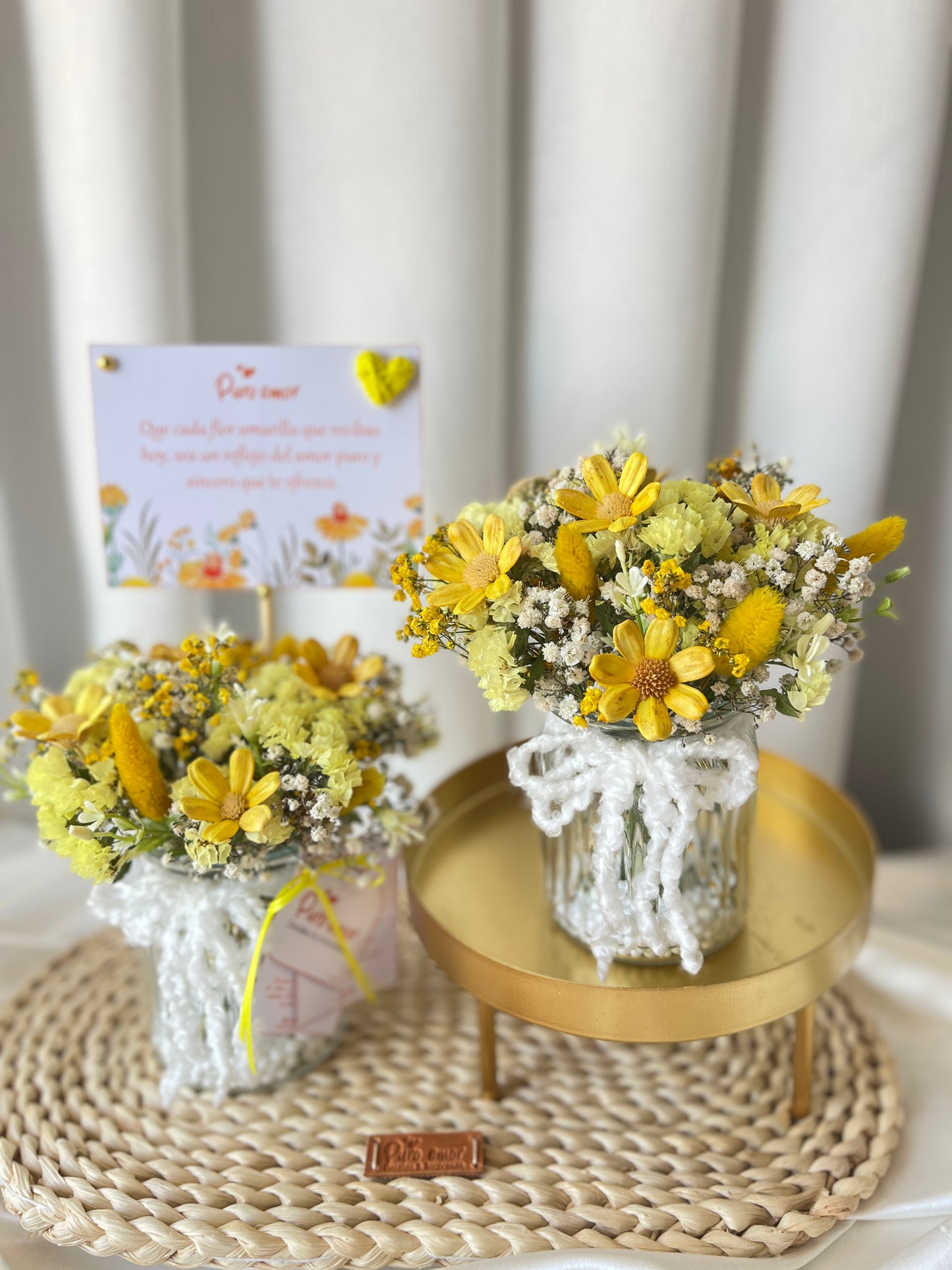 Centro de mesa primavera con margaritas