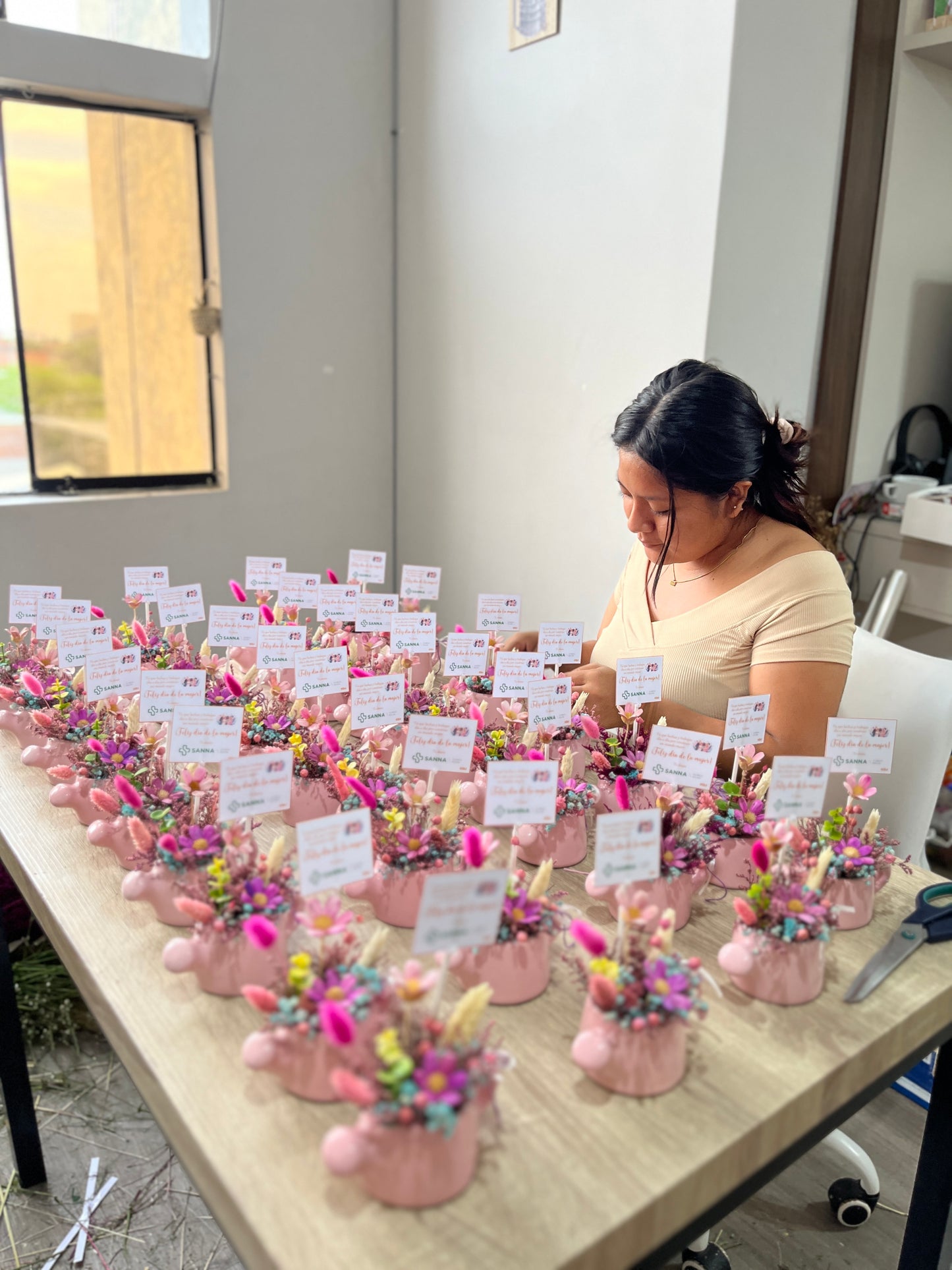 Teteritas con flores naturales eternas