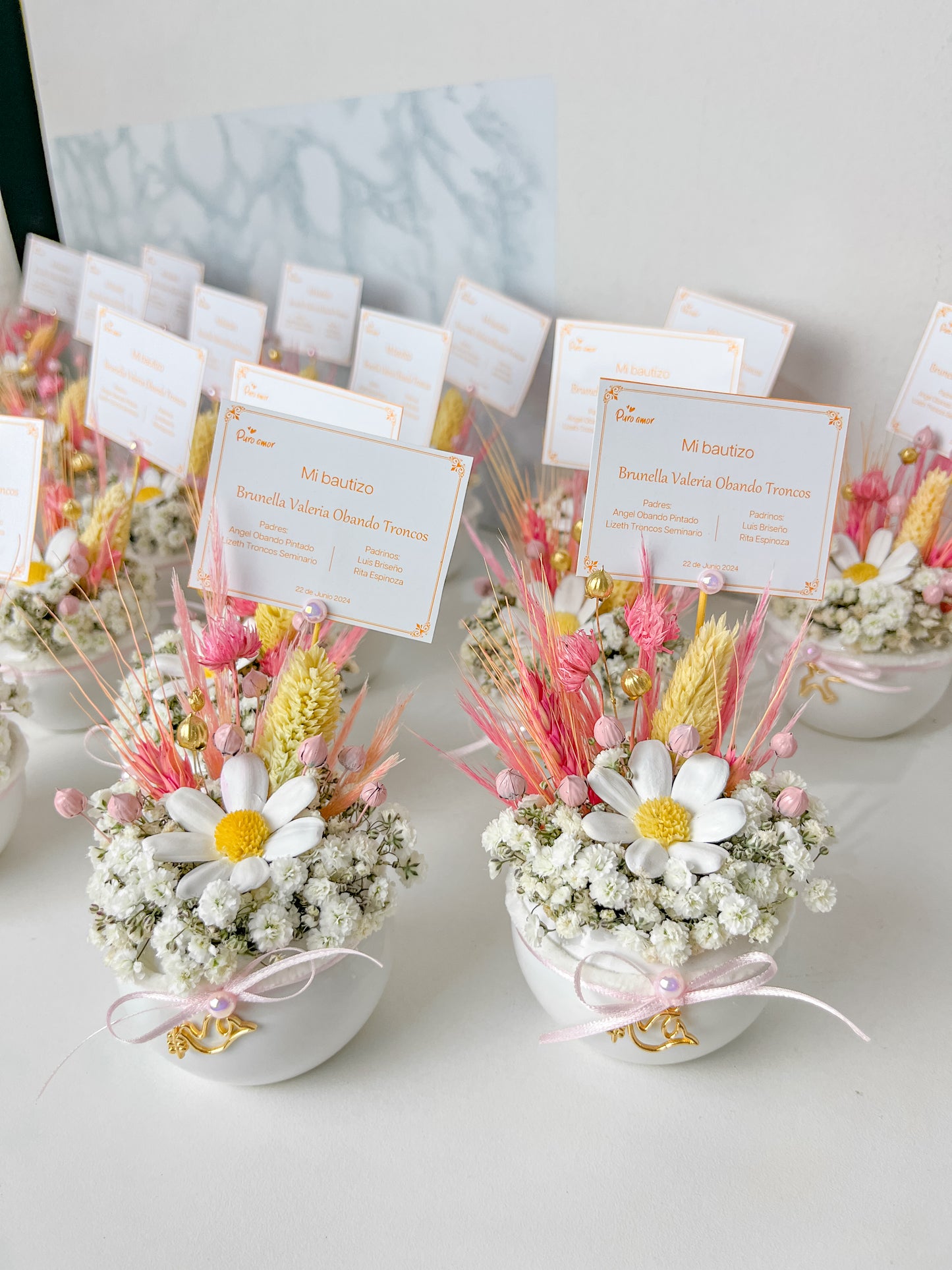 Recuerditos mini Chic en flores eternas personalizable